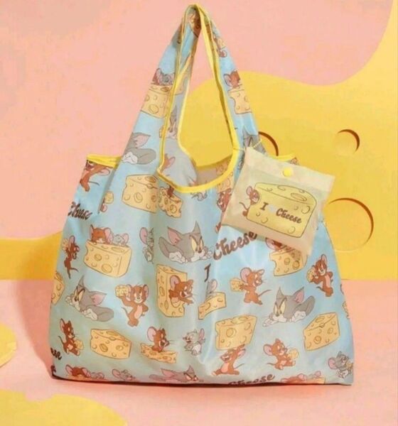 新品未使用 タグ付き TOM & JERRY トムとジェリー エコバッグ 買い物袋 折りたたみ 手提げ袋 レジ袋 コンパクト