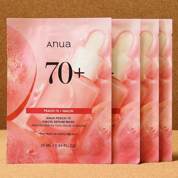 (4枚セット) ANUAアヌア 桃 70 ナイアシン シートマスク peach パック 1袋 (1枚入)