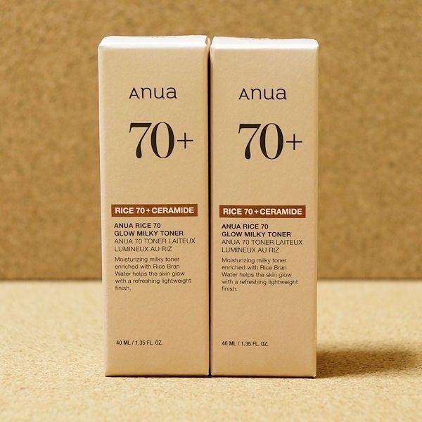 (2本セット) Anusアヌア RICEライス 70+ CERAMIDE グロウミルキートナー 40ml