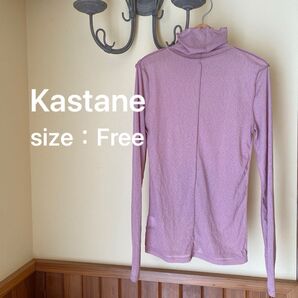 Kastaneカスタネ ハイネックメロウプルオーバー シアートップス