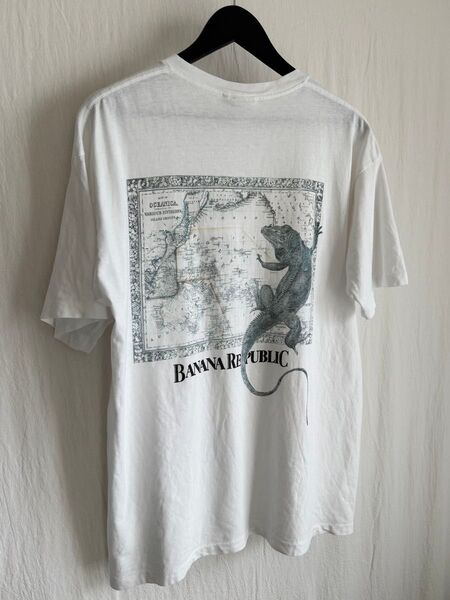1990s BANANA REPUBLIC Pocket T-shirt USA製 表記L バナナリパブリック 両面プリント