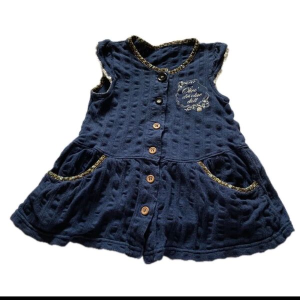 OLIVE des OLIVE DOLL ワンピース 100サイズ ネイビー キッズ 子供服 女の子 ノースリーブ