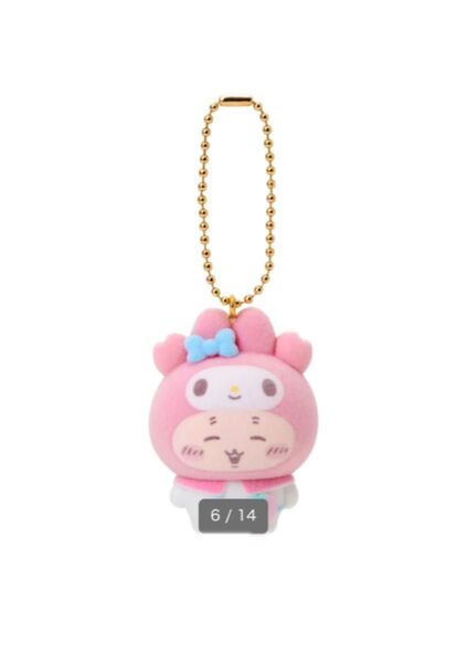 未使用 ちいかわ サンリオ コラボ フロッキーマスコットチャーム カニちゃん マイメロ キーチェーン シークレット