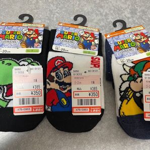 スーパーマリオ クルー丈ソックス 3足セット 15〜20cm