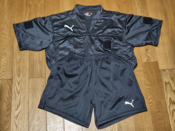 【値下げ中】PUMA 審判ウェア レフリーウェア 希少品 シャツはメッシュ素材 上下セット 美品