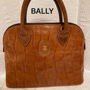 BALLY ハンドバッグ レザー ブラウン バニティバッグ
