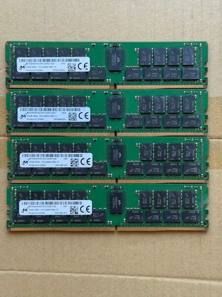 【合計128GB 32GB ×4枚】Micron MTA36ASF4G72PZ PC4-2666V ECC REG/動作品