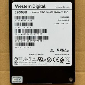 健康状態100% WD Ultrastar DC SN630 SSD 3.2TB NVMe U.2