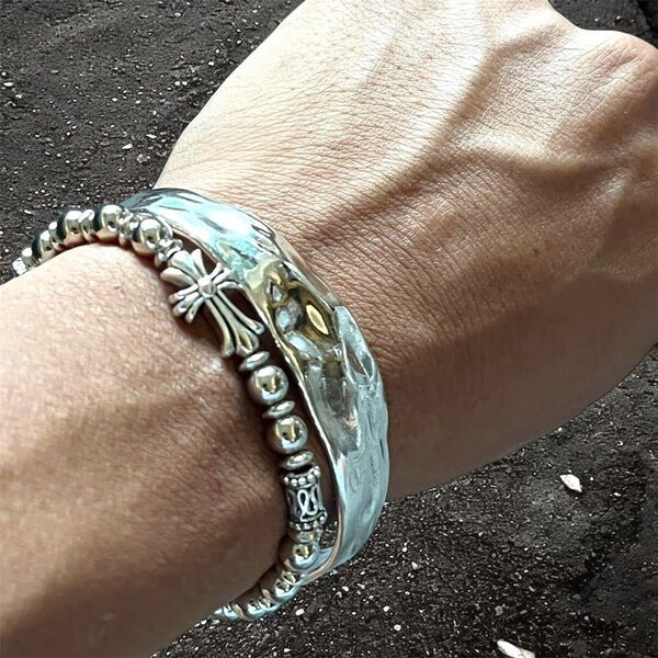 メンズ ブレスレット バングル アメカジ ストリート ビンテージ vintage men's silver bless Vd