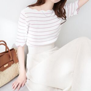 《新品!限定カラー!!完売品!!》natural couture ボーダー ニット