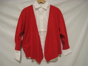  regular price 10500 jpy new goods Clear Impression clear Impression cardigan shirt long sleeve set red white red white size 3