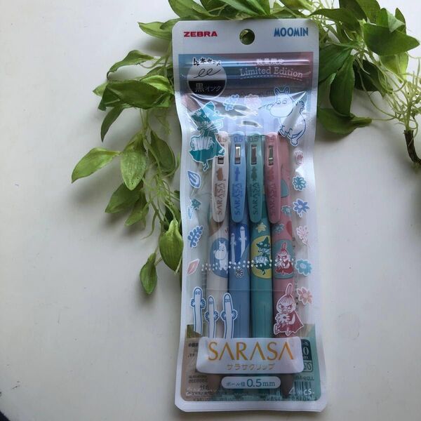 新品 未開封 ゼブラ サラサクリップ 黒0.5mm ×4本 ムーミンデザイン ムーミン ニョロニョロ スナフキン リトルミイ