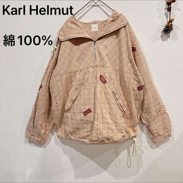 Karl Helmut ハーフジップアップ パーカー プルオーバー ピンク