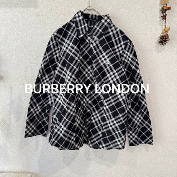 美品 バーバリー ロンドン BURBERRY LONDON シャツ ブラウス チェック柄 綿100% 長袖 トップス レディース