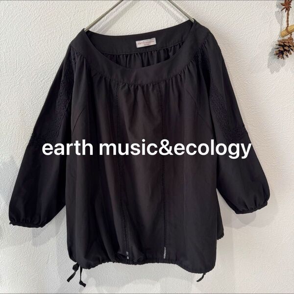 earth music&ecology ブラウス レース トップス ブラック