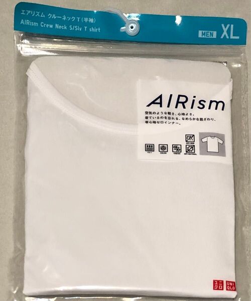 ユニクロ エアリズム クルーネック T 半袖 ホワイト XLサイズ