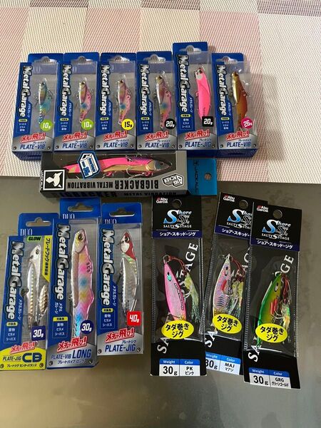 新品!DUOメタルガレージ プレートバイブ(ジグ)×9個&ビッグバッカー超サゴシピンク×1個&ABU Garcia ジグ×3個