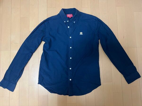 supreme crown logo oxford shirt navy M