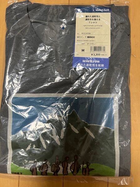 新品未開封 mont-bell モンベル WIC.T 穂高縦走 Tシャツ ダークグレーM
