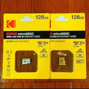 【新品 128GB 2枚】 コダック KODAK マイクロSD microSDXC UHS-I V30 A1