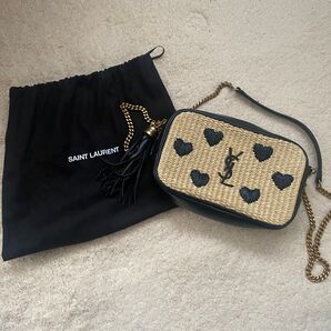 Saint Laurent クロスボディバッグ ハート ラフィア カゴバッグ