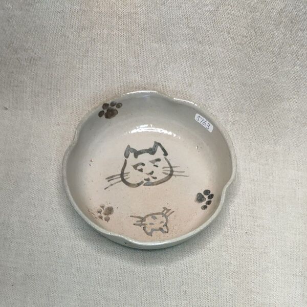猫鉄絵紋小鉢 唐津焼 絵唐津 盛り皿 サラダボウル 1筆描き絵唐津小鉢