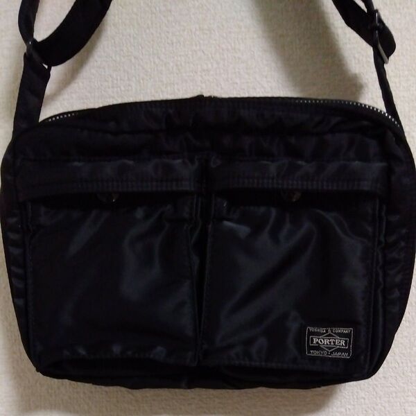 希少【極美品】PORTER ショルダーバッグ タンカー ブラック S 吉田カバン ナイロン 多機能 完売品 廃盤品 2層式 黒