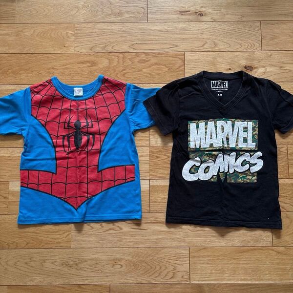 マーベル コミック スパイダーマン 半袖Tシャツ ユニバーサルスタジオジャパン USJ キッズ MARVEL 迷彩柄 130