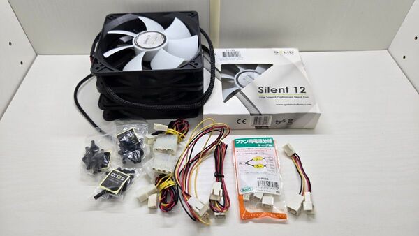 GELID Silent12 120mm 3PIN PCファン 4個 その他3PIN用ケーブル類