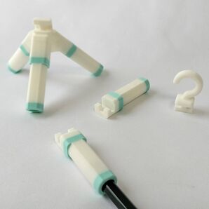 組み合わせ自由!3Dプリンター製 鉛筆キャップ(白青)