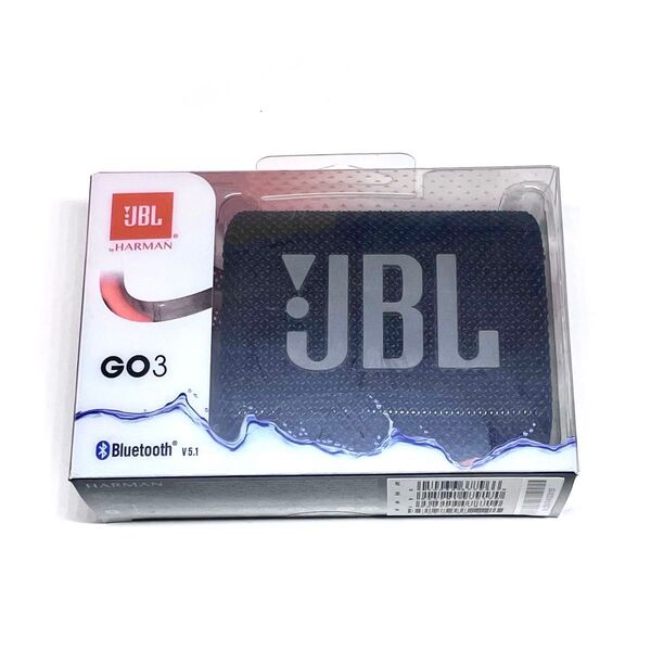 【新品未開封】JBL GO3 Bluetooth ポータブル ウォータープルーフ スピーカー ブラック ジェービーエル