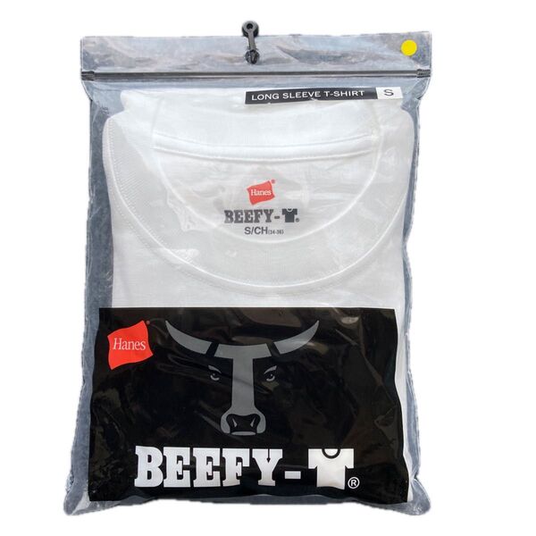 Hanes BEEFY-T 長袖Tシャツ S ホワイト 新品未開封