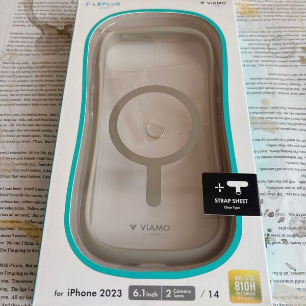 Phone 15/iPhone 14 高速充電対応・耐傷・耐衝撃ハイブリッドケース 「ViAMO charge」グレージュ