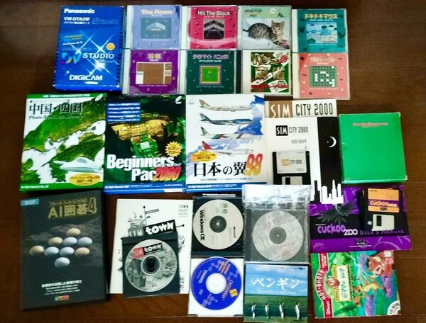 PCゲームソフト Macintosh Windows フロッピーまとめ CD-ROMセット シムシティ2000 フライトシミュ他