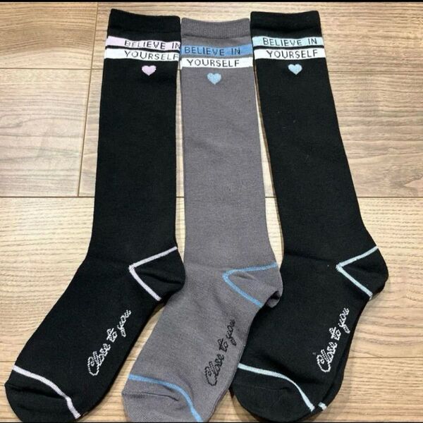 新品 女の子 ハイソックス ⑦ 3足 19〜24
