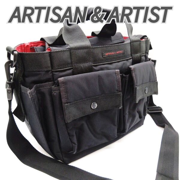 良品 ARTISAN&ARTIST カメラバッグ 2WAY 黒 大容量 ショルダーバッグ
