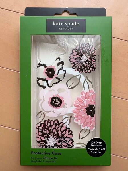 kate spade iPhone16 ケース クリア 花柄 未使用
