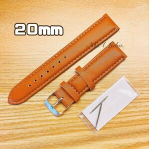 《新品》ブラウン 茶 PUレザー 腕時計 交換ベルト 男女兼用 20mm バンド 合皮 時計 ベルト 金具シルバー