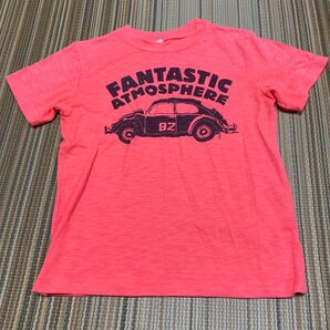 130センチFantastic Atmosphere 半袖Tシャツ オレンジ系