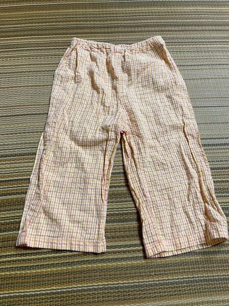 子供服 女の子 七分丈パンツ ギンガムチェック 95センチ