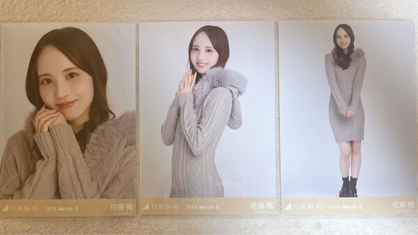 乃木坂46 佐藤楓 生写真 ファー 3種コンプ