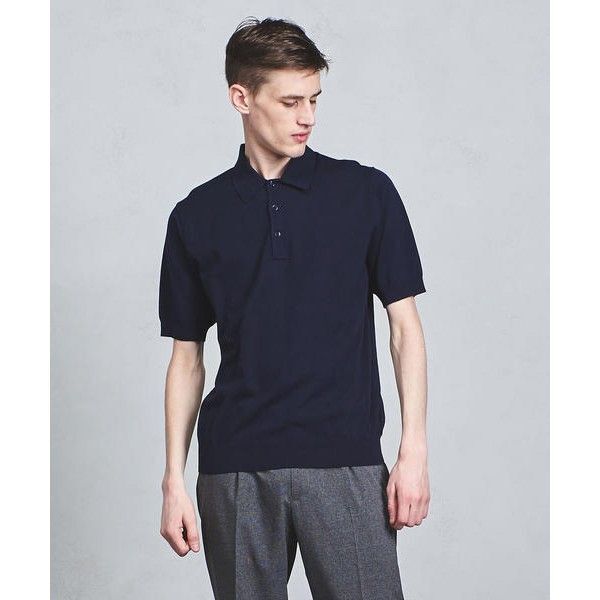 UNITED ARROWS UASB ニットポロシャツ XL 新品 定価14,300円 ネイビー 半袖 ユナイテッドアローズ