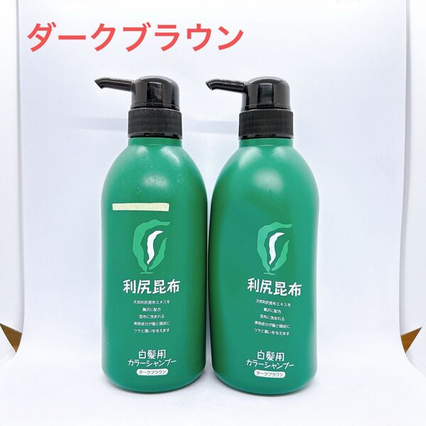 利尻カラーシャンプー お徳用 500ml ダークブラウン 白髪染め 利尻昆布