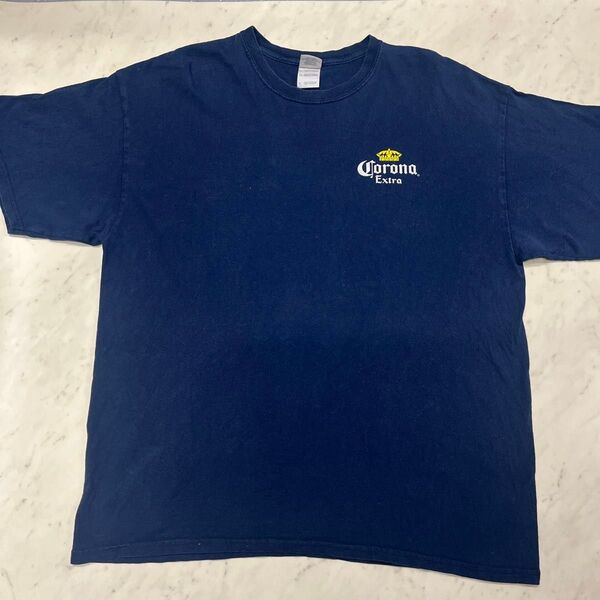 XLサイズ シンプル コロナビール Corona beer Tシャツ ネイビー ビンテージ
