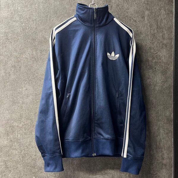 95サイズ 約Mサイズ adidas アディダス トラックジャケット ネイビー トレフォイル