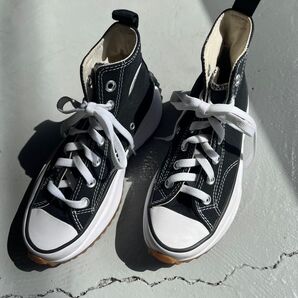 22㎝ 韓国 CONVERSE コンバース ランスターハイク ハイカットスニーカー ブラック