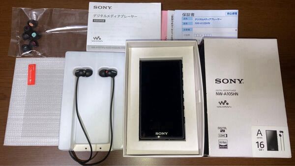 正常動作品 SONY WALKMAN アンドロイドウォークマン NW-A105HN ブラック ノイズキャンセルイヤホン付きモデル