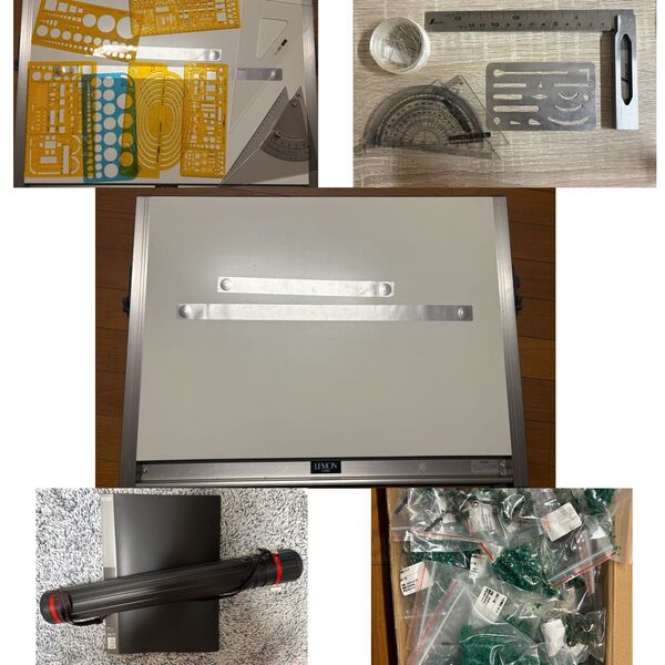 LEXON A2製図板 、各種製図用具など