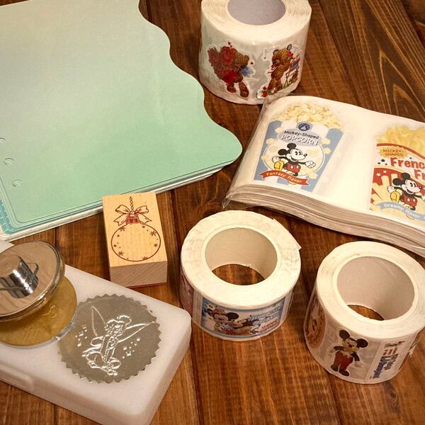 ロールシール&エンボッサー/エンボススタンプ&台紙 紙もの/海外/cui/Disney/ミッキー/レトロ/ポップコーン/クリスマス
