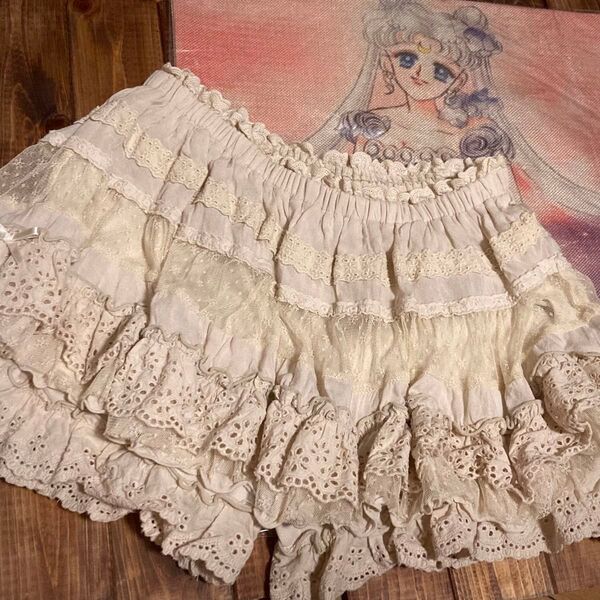 スカパン/パンツ付きスカート&クッションカバー LIZ LISA/リズリサ/ロリータ/量産型/平成/セーラームーン/昭和レトロ